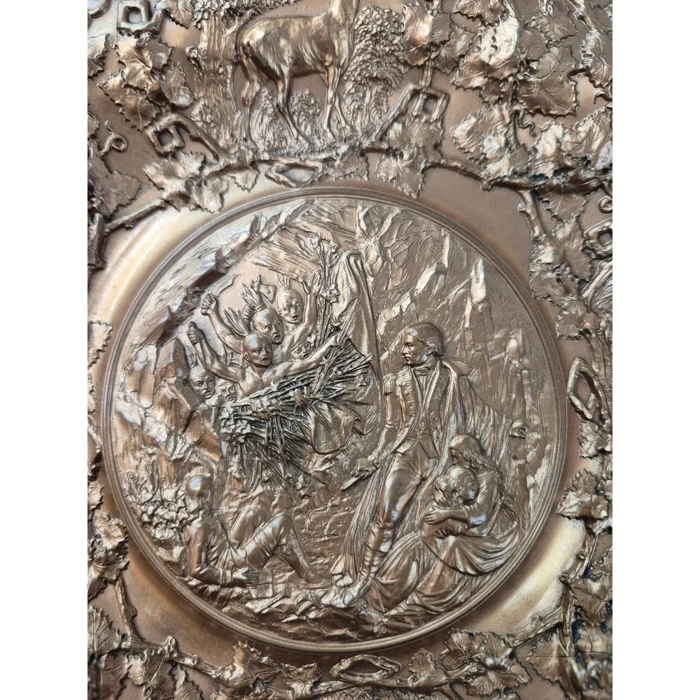 Repoussé‎ Antiqued Copper Wall Plate 10